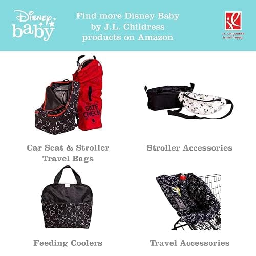 J.L. Childress Disney Baby Full Body Portable Changing Pad, Mickey Mouse | X-large 30"x19" padded & portable diaper changing mat is water-resistant, wipeable & folds compact to fit in baby diaper bag thumbnail 6