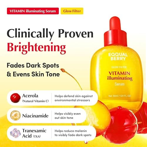 EQQUALBERRY Vitamin Illuminating Serum | Niacinamide 4% & TXA | Brightening Vitamin C Serum for Face Glow with Hyaluronic Acid | Dark Spot & Uneven Tone Care | Korean Skincare, 1.01 fl oz thumbnail 3
