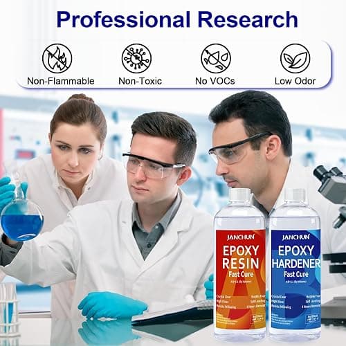 JANCHUN Crystal Clear Epoxy Resin Kit 16oz, Bubble-Free, Anti-Yellowing, Self Leveling Easy Mix 1:1 Coating and Casting Resin for Table Top, Molds, Tumbler Crafts, Painting, Jewelry, DIY Gifts thumbnail 7