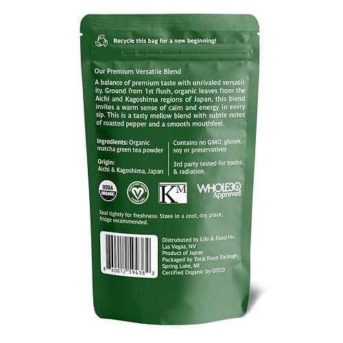 Midori Spring Emerald - Organic Ceremonial Matcha - Authentic Japanese, Organic, Kosher, Vegan 50g Bag thumbnail 5