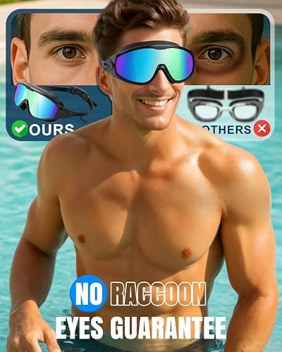 Rantizon Swim Goggles 2 Pack, Wide View Anti Fog&UV Swimming Goggles for Audlt, No Leaking Swim Glasses for Men Women Kids thumbnail 2