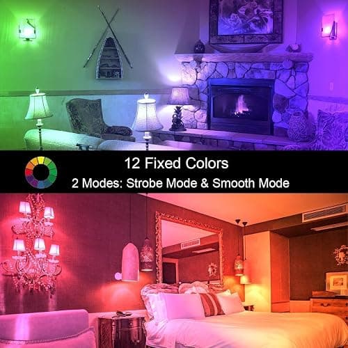 ILC RGB LED Color Changing Light Bulb, 40W Equivalent, 450LM, 2700K Warm White 5W E26 Screw Base RGBW, Flood Light Bulb- 12 Color Choices - Timing Infrared Remote Control (4 Pack) - 4 Count (Pack of 1) thumbnail 2