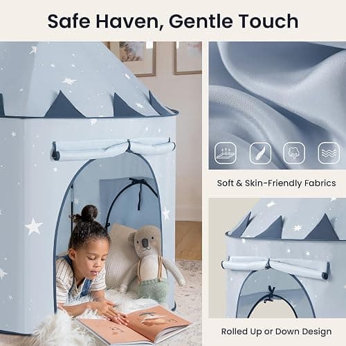 Tiny Land 3-in-1 Baby Tunnel for Toddlers with Ball Pit & Play Tent, Pop Up Crawl Tunnel for Kids, Indoor/Outdoor Play Tunnel, Foldable Baby Crawling Tunnel Toy (Blue) thumbnail 4