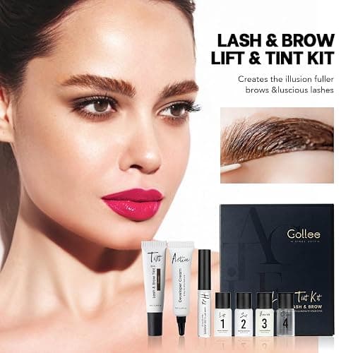 Lash Lift Kit 4 in 1 Brow Lamination Kit, Professional Eyelash Perm Kit for Beginner Salon Quality at Home with Long-Lasting Natural Brown Color thumbnail 4