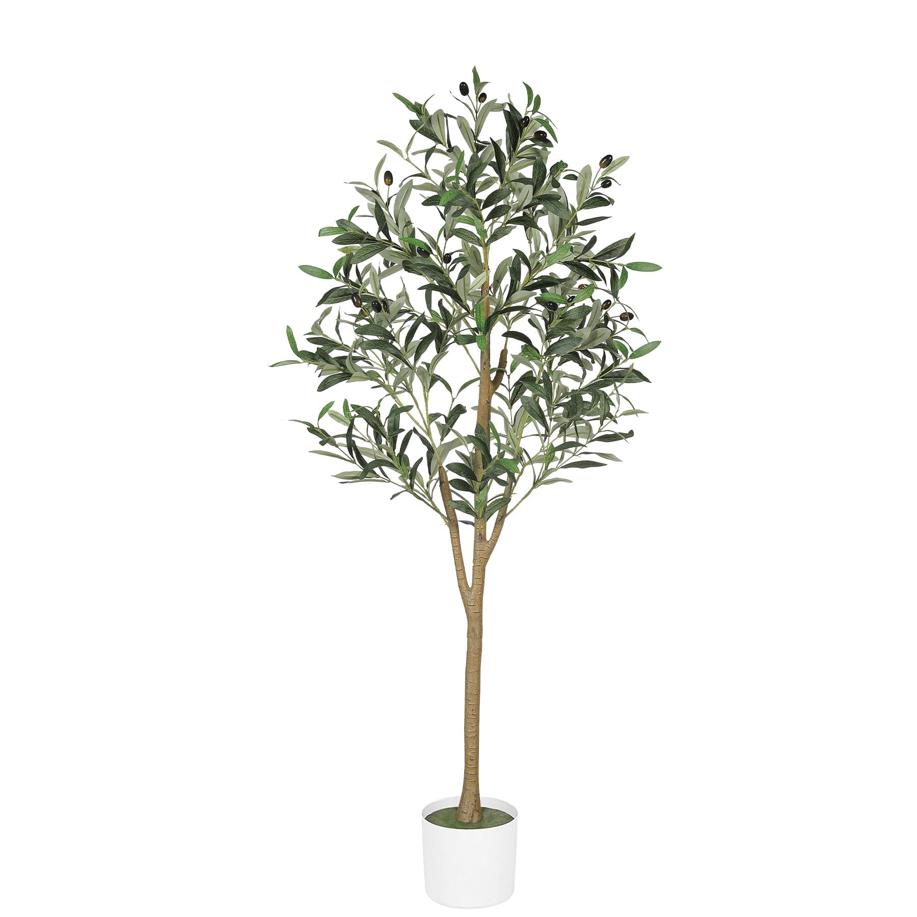 FEELEAD Faux Olive Tree 4ft – Olive Trees Artificial Indoor with Natural Wood Trunk and Lifelike Fruits – Realistic Fake Olive Tree, Artificial Olive Tree for Home, Office, Living Room Decor - Image 1