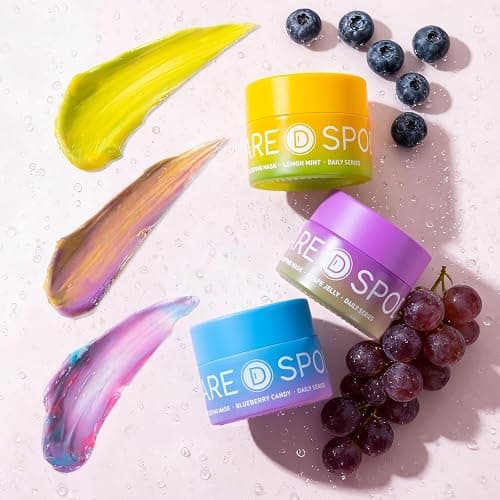 SPODARE 3-in-1 Dual-Color Sleeping Lip Mask Set – Blueberry, Grape and Lemon, Hydration & Repair for Dry Cracked Lips, Infused with Vitamin C, Lip Moisturizer for Nourishing Lips, 1.26 Fl Oz thumbnail 8