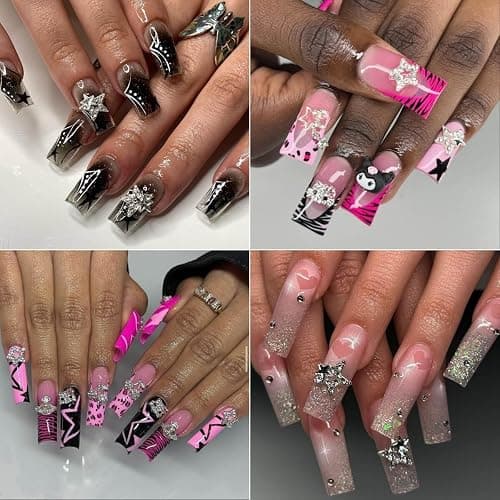 rythsans y2k 56pcs nail charms, silver thumbnail 4
