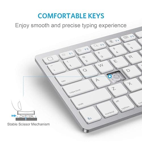 OMOTON Bluetooth Keyboard Compatible with iPad A16 11th 10th Generation, iPad 10.2 (9th/8th/7th), iPad Pro 13/12.9/11 inch, iPad Air/Mini and More iOS Devices, White thumbnail 8