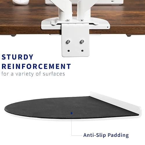 VIVO Steel Reinforcement Bracket Mount Plate for Thin, Glass, and Other Fragile Table Top Surfaces, Compatible with Most Monitor Stand C-Clamp Installations, Anti-Slip No Scratch, White, STAND-AC01RW thumbnail 4