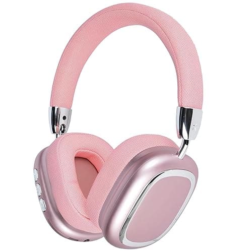AMAFACE Bluetooth Headphones Over-Ear, Foldable Wireless Headphones,Support Wired,Stereo Headset with Mic for Cell Phone,PC,Soft Earmuffs Light Weight for Long Wearing(Pink) - Image 1