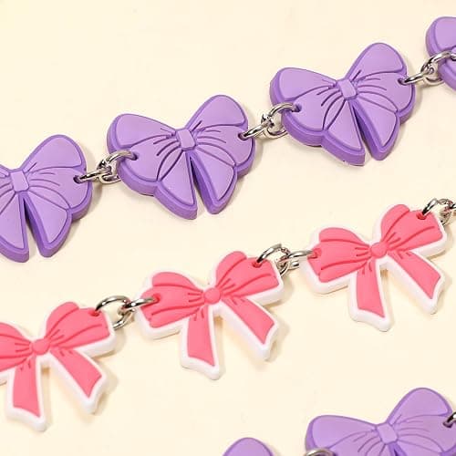 Yookuli 2Pcs Sunflower PVC Shoe Chains for Women, Shoe Charms for Clog Sandals, DIY Rubber Shoe Decoration Charms for Girls, Party Favor - Bow Pink thumbnail 8