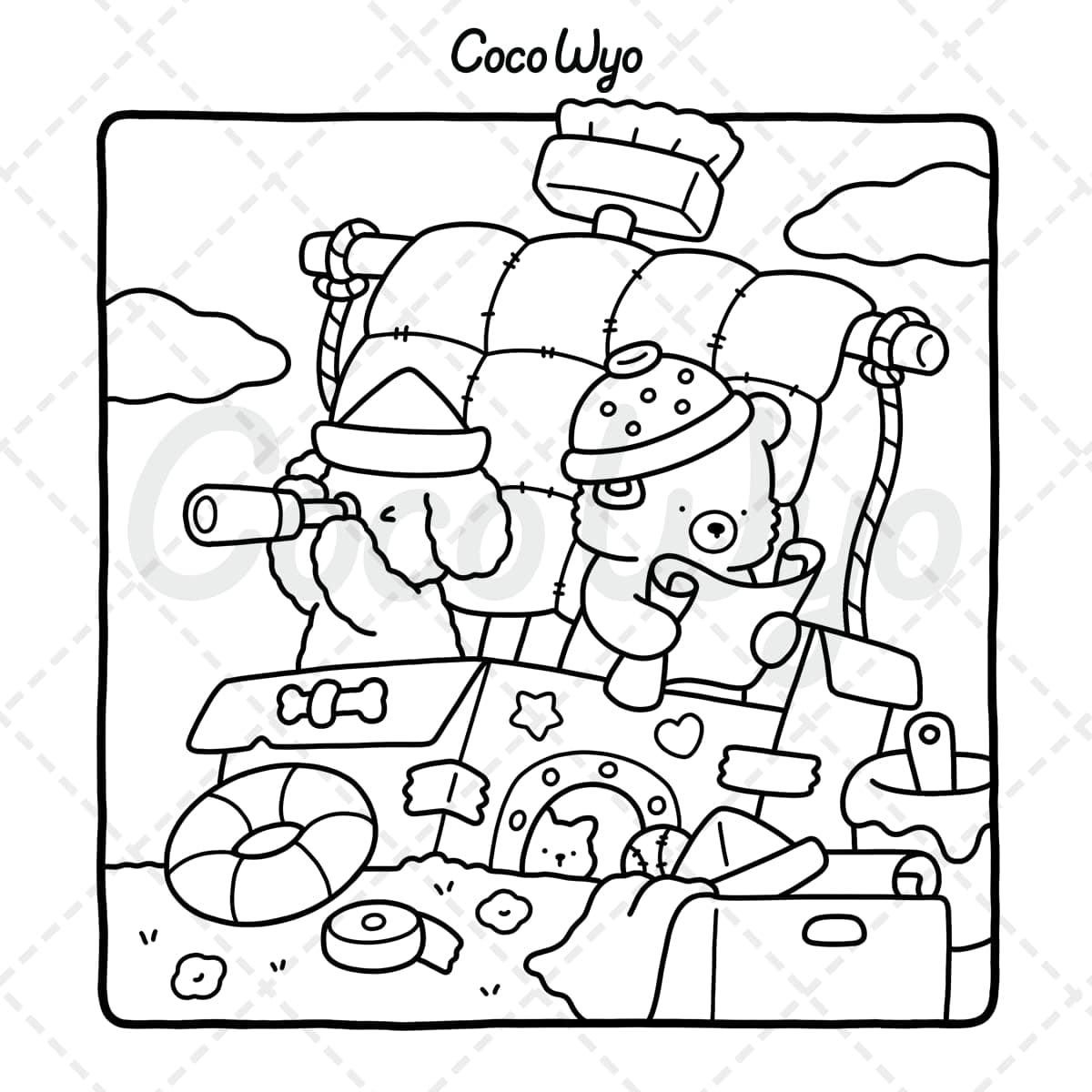 Little Cuddles: Coloring Book for Adults and Teens Featuring Cute Animal Friends for Relaxation thumbnail 5