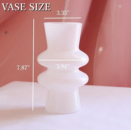 JSPYFITS Modern Glass Vases, 7.87" Tall Four-Layer Glass Vase Bubble Flower Vases Decorative for Home Décor, Decorative White Glasses Table Vase for Wedding Housewarming Gift thumbnail 6