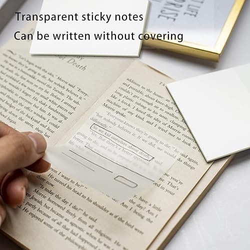 Berklia Transparent Sticky Notes,3x3 Inch Clear Sticky Notes,Waterproof White Bible Sticky Note,Transparent Stickers for School Supplies College(10 Packs,500 Sheets) thumbnail 5