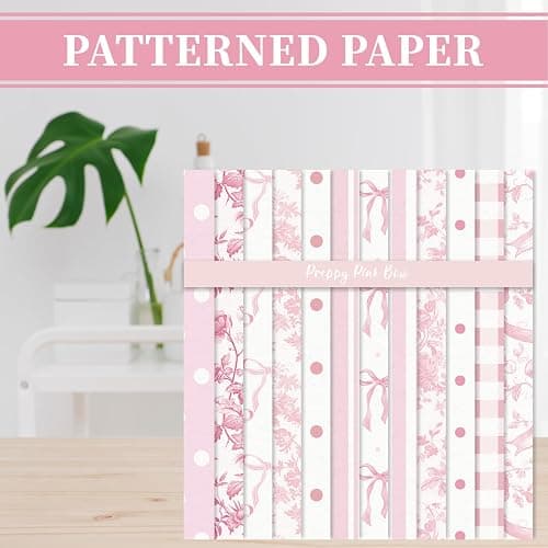 Whaline 24 Sheets 6 x 6 Inch Pink Bow Floral Pattern Paper Chinoiserie Scrapbook Specialty Paper Double Sided for DIY Crafts Card Making Photo Album Decor thumbnail 5