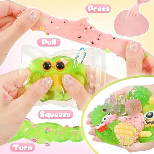 NINAOR Squeeze Squishy Toys for Kids, 12Pcs Fruit Vegetables Sensory Fidget Toys, Easter Egg Fillers Party Favors Treasure Box Toys for Classroom Stress Relief Gifts Travel Cute Stuff for Boys Girls thumbnail 4