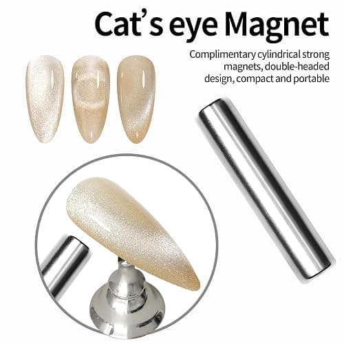 MAYCHAO 15ML Cat Eye Gel Nail Polish 1Pc Champagne Gold Gel Polish with Magnet Soak off Holographic Magnetic Nail Polish for Nail Art Manicure Salon DIY at Home, 0.5 OZ thumbnail 5