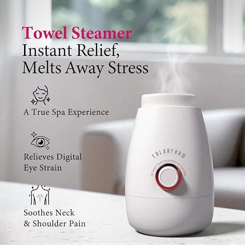 Colorfarm Facial Steamer Nano Ionic: Large 3-in-1 Face Steamer Deep Cleaning Unclogs Pores - Humidifier Towel Steamer Hot Mist Home Sauna Spa for Women Men Sinuses Moisturizing thumbnail 8