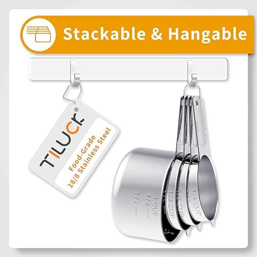 TILUCK Stainless Steel Measuring Cups & Spoons Set, Cups and Spoons,Kitchen Gadgets for Cooking & Baking (10) thumbnail 4