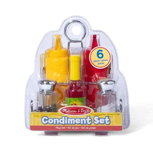 Melissa & Doug 6-Piece Condiments, Play Food Set with Kids Play Kitchen Accessories, Preschool Learning Toys for Girls & Boys 3+ thumbnail 7