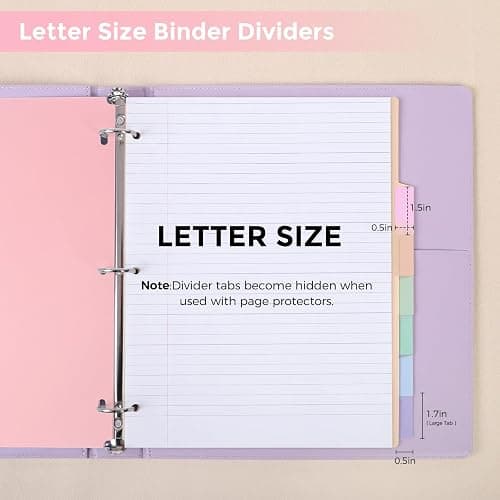 SKYDUE Durable Plastic 8-Tab Dividers, 3sets, Big Tab Dividers for 3 Ring Binder, Write&Erase 3 Ring Binder Dividers with Tabs,with Sticker Labels, Pink thumbnail 3