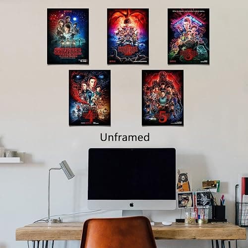 Pauluios 5PC-Stranger Things Season 5 poster For Fans Kids room Bedroom wall Decor -Movie Stranger Things Posters Canvas Prints Picture For Teen Boy girls Gifts thumbnail 6