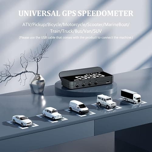 Liiiyuan M1 White Windshield Projection Heads Up Display, Digital GPS Speedometer with Speed, Travel Direction Function, and Overspeed Alarm, Fatigue Driving Alarm， Suitable for All Vehicles thumbnail 4