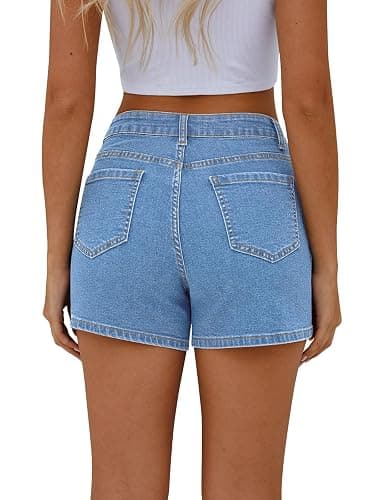 MixShe Jean Shorts for Women Mid-High Rise Denim Shorts Casual Straight Fit Summer Shorts thumbnail 4