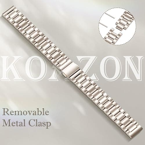 Koazon Metal Watch Band Compatible with Garmin Lily 2 Active/Lily 2 for Women,14mm Slim Adjustable Stainless Steel Elegant Chain Replacement Bracelet for Lily 2/2 Active Smartwatch Accessory thumbnail 3