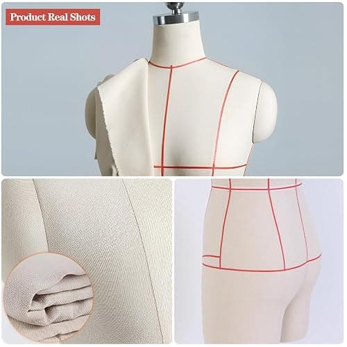 Adjustable Female Mannequin with Wheels - Pinnable Dress Form Torso M-Model82 in Black, Perfect for Sewing, Tailoring, and Clothing Display thumbnail 4