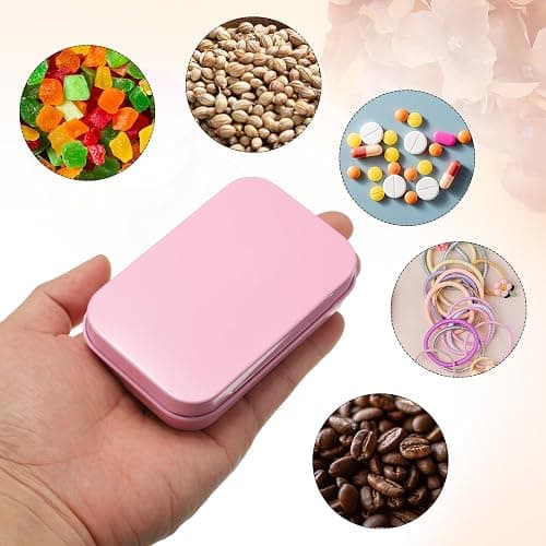 uxcell 2pcs Metal Tin Box, 3.7x2.4x0.8 Mini Portable Rectangular Empty Tinplate Small Storage Container Airtight Tins with Lids for Candy Favors Crafts Christmas Gifts, Pink thumbnail 5