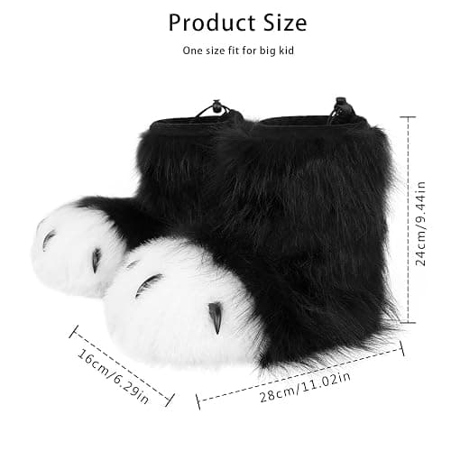 hbbhml Animal Fuzzy Slippers Bear Cat Wolf Dog Fox Fursuit Feet Paw Claw Shoes Furry Boots Costume Accessories for Adult Kids | Animal, Furry, Costume, Boots, Shoes, Paw, Claw, Bear, Cat, Wolf thumbnail 6