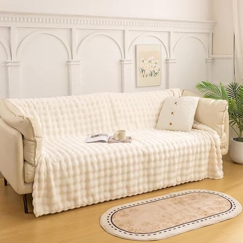 YUSOKI Luxury 3D Bubble Throw Blanket 2lb,All Ages,Home Decoration, (Ivory,50 * 60inches) thumbnail 3