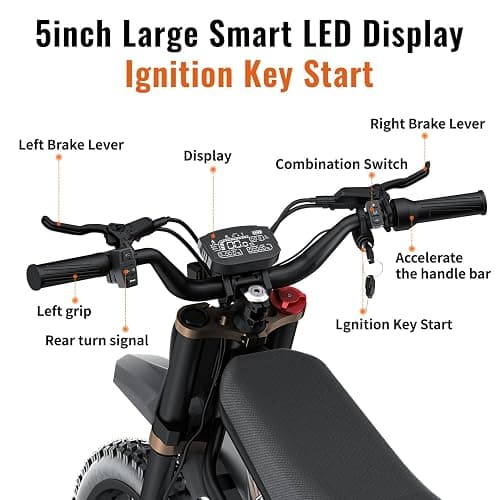 Riding'times GT73 PRO Electric Dirt Bike for Adults, Upgraded 3000W 60V 50MPH 36AH Dual Battery Ebike Up to 85 Miles, 25" Motorcycle Tire, UL2849 All Terrain for Mountains, Snow, Sand thumbnail 5