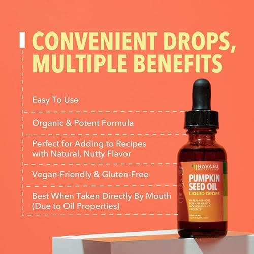 Pumpkin Seed Oil - USDA Organic - Cold Pressed for Hair, Prostate, and Hormone Support - 2 Month Supply - Liquid Drops for Men and Women - Vegan, Non-GMO, and Gluten Free - Unflavored, 1 Fl Oz thumbnail 7