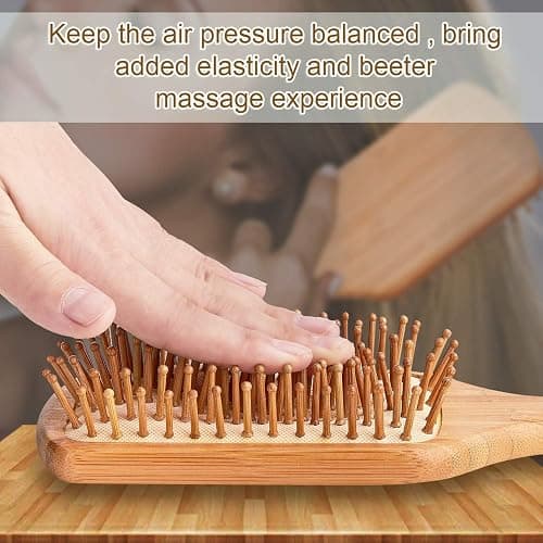Bamboo Hair Brush and Combs for Long, Thick, Curly, Wavy, Dry or Damaged Hair - Reducing Breakage, Frizz and Tangles thumbnail 3