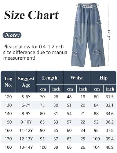 Happy Cherry Boys Baggy Star Denim Pants Pull On Elastic Waist Wide Leg Jeans Loose Vintage Cargo Jeans with Pockets thumbnail 6
