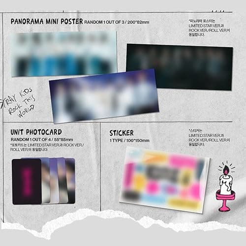 Stray Kids - -Rock-STAR (Strandard - Random Ver.) Photobook + CD-R + Photocard + Panorama Mini Poster + Unit Photocard + Sticker + 2 Pin Badges + 5 Extra Photocards thumbnail 3
