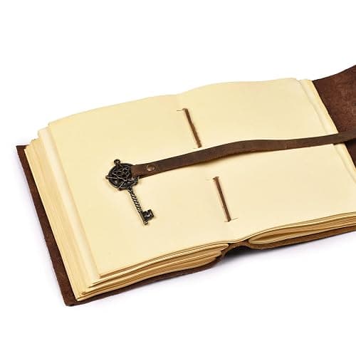 LEATHER VILLAGE Handmade Leather Bound Journal for Women- Brown | 13"X8" | 260 Pages Blank of Vintage Paper Writing, Sketchbook, Notebook thumbnail 5