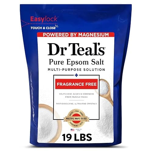 Dr Teal's Pure Epsom Salt Bulk Magnesium Sulfate USP, Fragrance Free, 19 lbs - Image 1