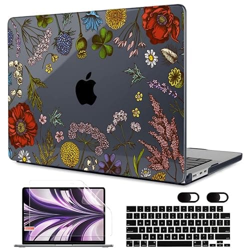 MEEgoodo Case for MacBook Air M4/M3/M2 13.6 inch 2025 2024 2022, Fit Model A3240 A3113 A2681, Compatible with MacBook Air 13 inch, Laptop Hard Shell Case with Keyboard Cover, Clover - Image 1