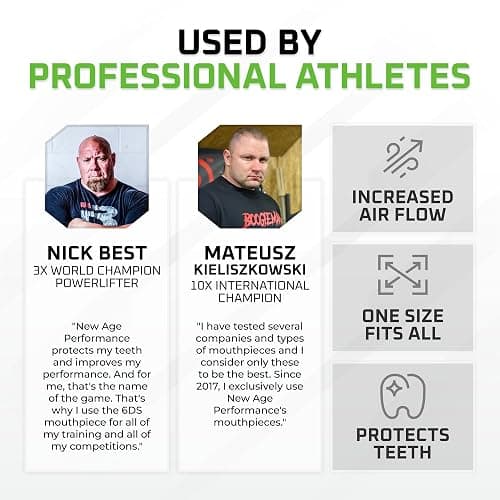 New Age Performance 6DS Weightlifting Mouthpiece, Increase Strength & Reps for Lifting, Powerlifting, Strongmen, Bodybuilding, Calisthenics, Workout Accessory, Fitness Gear (Black) thumbnail 5