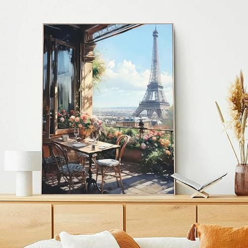 xcemhil Paint by Numbers Kit for Adults, Paris Paint by Numbers for Adults, Landscape Paint by Number for Gifts and Home Wall Decor 16x20in thumbnail 2