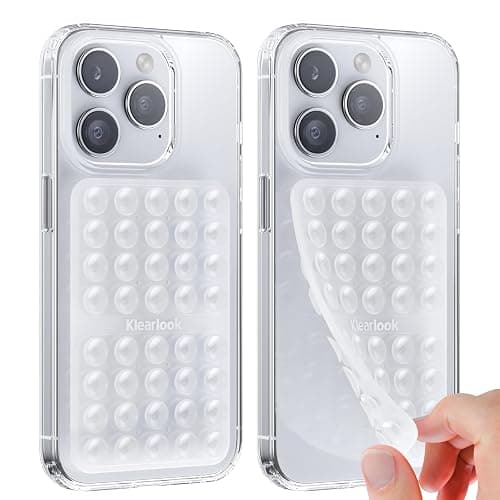 Silikon Handy Saugnapf Halterung Doppelseitig, Freihändig Sticky Silikon Saugnapf Handyhülle für Selfies & Videos, Saugnäpfe Handyhalter für Alle Handy Modelle,Transparent & Transparent - Image 1