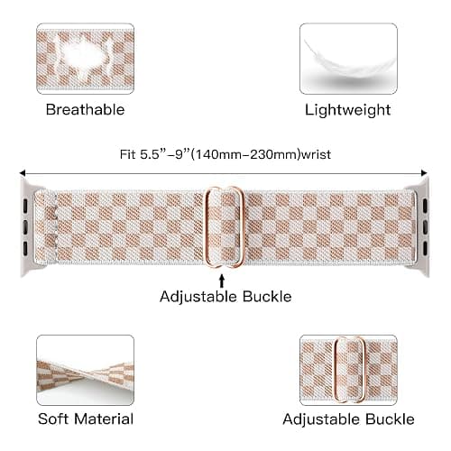 MITERV Stretchy Nylon Loop Bands Compatible with Apple Watch 38mm 40mm 41mm 42mm 44mm 49mm 46mm Adjustable Soft Elastics Strap Compatible with Apple Watch SE Ultra iWatch Series 10/9/8/7/6/5/4/3/2/1 Women Men thumbnail 3