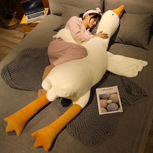 Goose Stuffed Animal Pillow Toy, Cute Giant White Goose Stuffed Animal Duck Plush,Swan White,It's a for Everyone. thumbnail 9