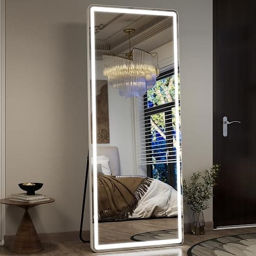 HARRITPURE Full Length Mirror with LED Lights - 71"x26" Lighted Floor Mirror for Bedroom/Cloakroom, Standing Mirror with Lights Dimmable & 3 Color Lighting thumbnail 7