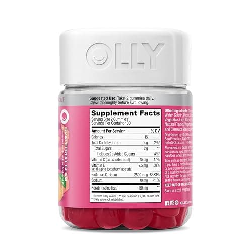 Olly, Gummy Undeniable Beauty Grapefruit Glam, 60 Count thumbnail 10