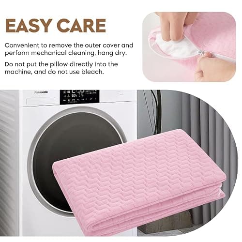 PEUJEW Small Shredded Memory Foam Pillow, Camping Pillow Travel Pillow - Compressible Medium Firm, Breathable Cover, Ideal Backpacking Hiking, Airplane and Car (Apricot Pink, M) thumbnail 4