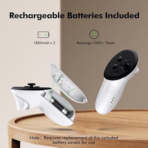 Charging Dock Compatible with Meta Oculus Quest 3/3S, VR Headset Controller Accessories, Charging Station with Closable LED Indicator, Magnetic Charging, Fast Charging, 2 Rechargeable 1850mA Batteries thumbnail 7